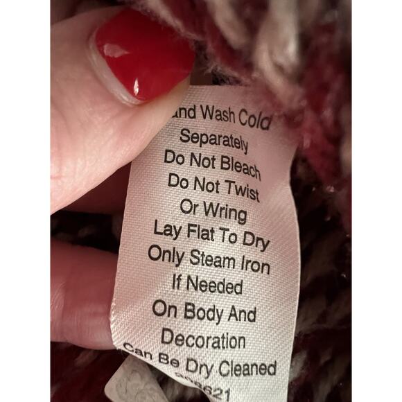 CABI Red Nordic Fair Isle Wool Blend Cropped Cardigan Shrug - Picture 13 of 16